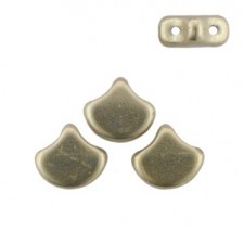 Ginko Leaf Beads 7.5x7.5mm ColorTrends sueded gold cloud dream 